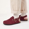 image:imageTrary Keoris Genuine Suede Clogs for Women Potato Shoes with Back StrapBurgundy
