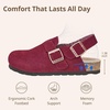 image:imageTrary Keoris Genuine Suede Clogs for Women Potato Shoes with Back StrapBurgundy