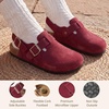 image:imageTrary Keoris Genuine Suede Clogs for Women Potato Shoes with Back StrapBurgundy