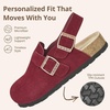 image:imageTrary Keoris Genuine Suede Clogs for Women Potato Shoes with Back StrapBurgundy