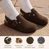 image:imageTrary Keoris Genuine Suede Clogs for Women Potato Shoes with Back StrapCoffee