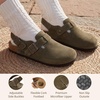 image:imageTrary Keoris Genuine Suede Clogs for Women Potato Shoes with Back StrapKhaki