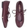 image:imageTrary Mary Jane Shoes Women Lace Up Ballet Flats DressBurgundy