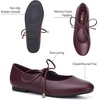 image:imageTrary Mary Jane Shoes Women Lace Up Ballet Flats DressBurgundy