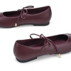 image:imageTrary Mary Jane Shoes Women Lace Up Ballet Flats DressBurgundy