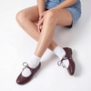 image:imageTrary Mary Jane Shoes Women Lace Up Ballet Flats DressBurgundy