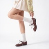 image:imageTrary Mary Jane Shoes Women Lace Up Ballet Flats DressDark Brown