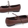 image:imageTrary Mary Jane Shoes Women Lace Up Ballet Flats DressDark Brown