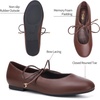 image:imageTrary Mary Jane Shoes Women Lace Up Ballet Flats DressDark Brown
