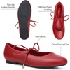image:imageTrary Mary Jane Shoes Women Lace Up Ballet Flats DressRed