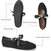 image:imageTrary Sorise Ballet Flats Mary Jane Shoes Women Ballerina Flat with BowBlack