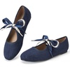 image:imageTrary Sorise Ballet Flats Mary Jane Shoes Women Ballerina Flat with BowNavy Blue