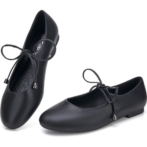 image:imageTrary Mary Jane Shoes Women Lace Up Ballet Flats DressBlack