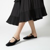 image:imageTrary Women Mary Jane Mule Flats Square Toe Slip On Adjustable Strap ShoesBlack