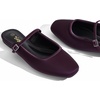 image:imageTrary Women Mary Jane Mule Flats Square Toe Slip On Adjustable Strap ShoesBurgundy