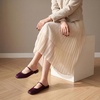 image:imageTrary Women Mary Jane Mule Flats Square Toe Slip On Adjustable Strap ShoesBurgundy