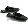 image:imageTrary Women Mary Jane Mule Flats Square Toe Slip On Adjustable Strap ShoesDeep Forest Green