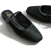 image:imageTrary Women Mary Jane Mule Flats Square Toe Slip On Adjustable Strap ShoesDeep Forest Green