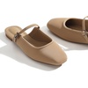 image:imageTrary Women Mary Jane Mule Flats Square Toe Slip On Adjustable Strap ShoesKhaki