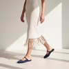 image:imageTrary Women Mary Jane Mule Flats Square Toe Slip On Adjustable Strap ShoesNavy Blue