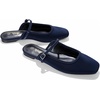 image:imageTrary Women Mary Jane Mule Flats Square Toe Slip On Adjustable Strap ShoesNavy Blue