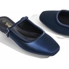 image:imageTrary Women Mary Jane Mule Flats Square Toe Slip On Adjustable Strap ShoesNavy Blue