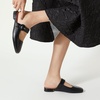 image:imageTrary Women Mary Jane Mule Flats Square Toe Slip On Adjustable Strap ShoesPu Black