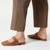 image:imageTrary Women Mary Jane Mule Flats Square Toe Slip On Adjustable Strap ShoesPu Brown