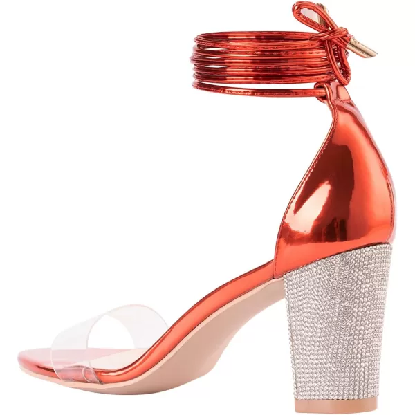 Women's Heels Chunky High Heels Sandals for Women Comfy Open Toe Strappy Rhinestone Heeled White Silver Gold Black Ankle Clear Dress Shoes