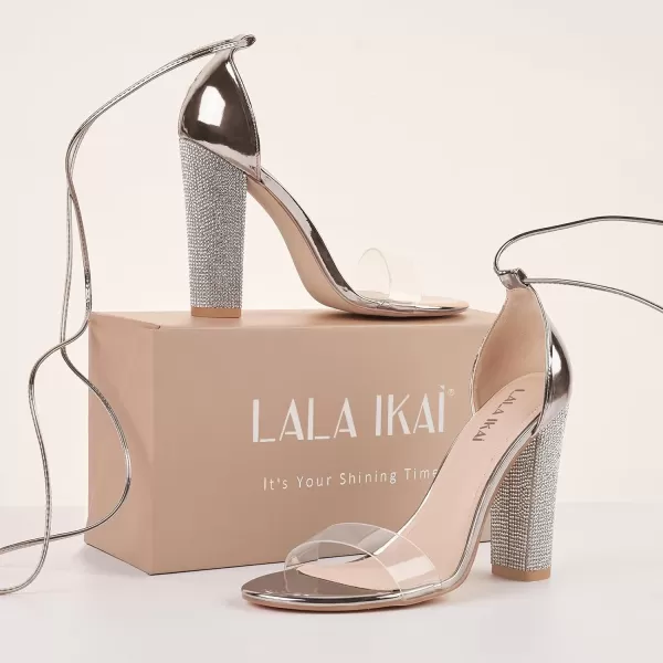 Women's High Heels Chunky Heels Sandals for Women Comfy Open Toe Strappy Rhinestone Heeled Sandals White Silver Gold Black Ankle Clear Heels for Party Wedding