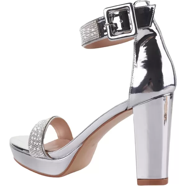 Women's High Heels Chunky Heels Sandals for Women Comfy Open Toe Strappy Rhinestone Heeled Sandals White Silver Gold Black Ankle Clear Heels for Party Wedding