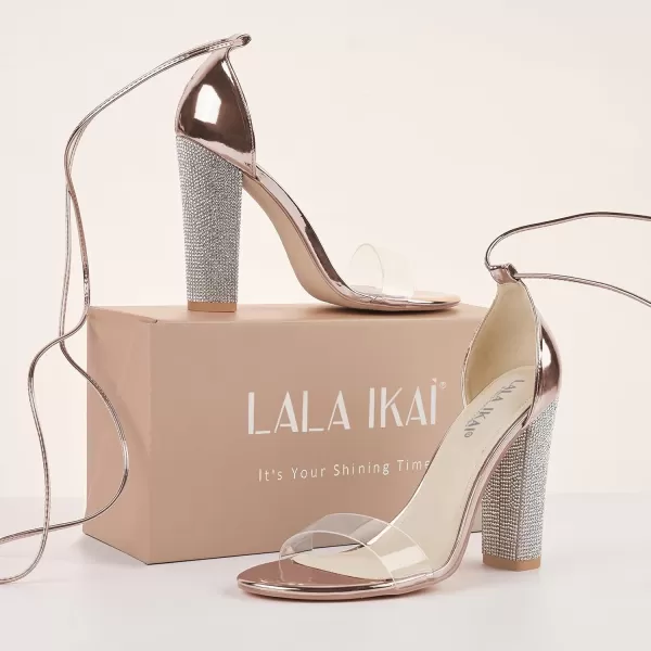 Women's High Heels Chunky Heels Sandals for Women Comfy Open Toe Strappy Rhinestone Heeled Sandals White Silver Gold Black Ankle Clear Heels for Party Wedding