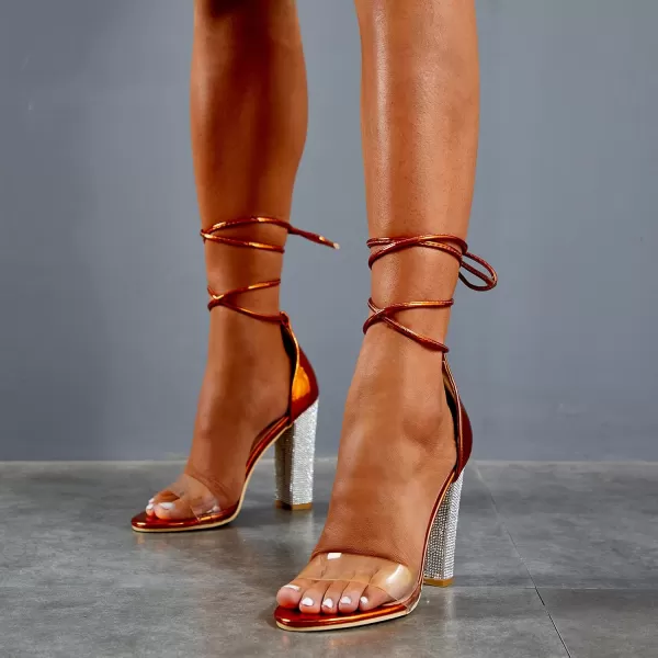 Women's High Heels Chunky Heels Sandals for Women Comfy Open Toe Strappy Rhinestone Heeled Sandals White Silver Gold Black Ankle Clear Heels for Party Wedding