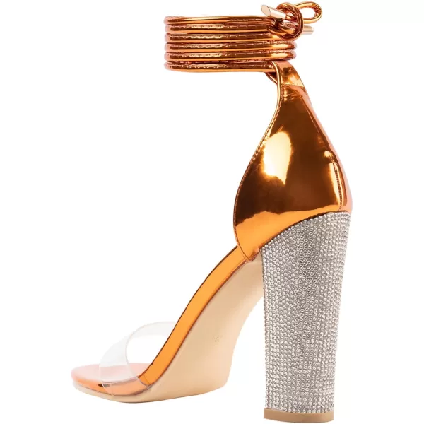 Women's High Heels Chunky Heels Sandals for Women Comfy Open Toe Strappy Rhinestone Heeled Sandals White Silver Gold Black Ankle Clear Heels for Party Wedding
