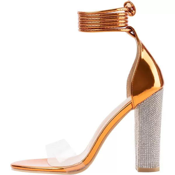Women's High Heels Chunky Heels Sandals for Women Comfy Open Toe Strappy Rhinestone Heeled Sandals White Silver Gold Black Ankle Clear Heels for Party Wedding