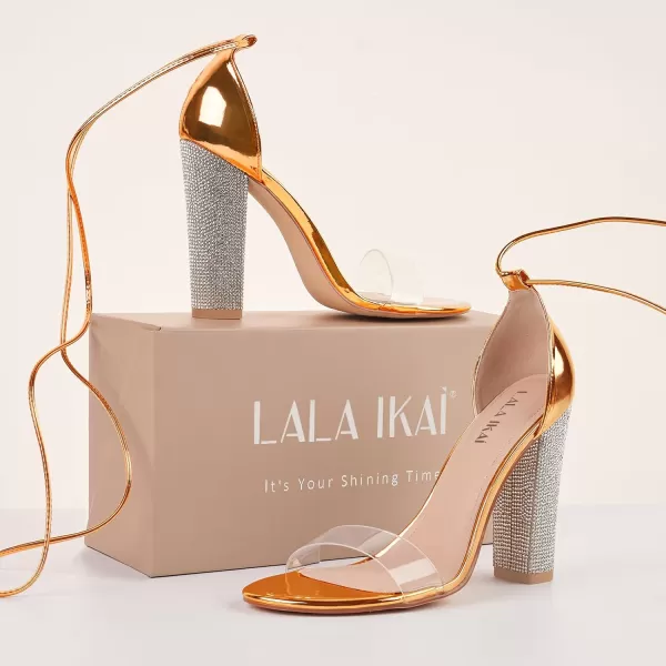 Women's High Heels Chunky Heels Sandals for Women Comfy Open Toe Strappy Rhinestone Heeled Sandals White Silver Gold Black Ankle Clear Heels for Party Wedding
