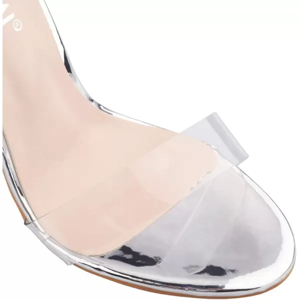 Women's High Heels Chunky Heels Sandals for Women Comfy Open Toe Strappy Rhinestone Heeled Sandals White Silver Gold Black Ankle Clear Heels for Party Wedding