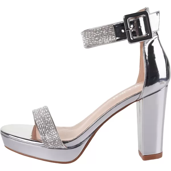 Women's High Heels Chunky Heels Sandals for Women Comfy Open Toe Strappy Rhinestone Heeled Sandals White Silver Gold Black Ankle Clear Heels for Party Wedding