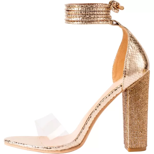 Women's High Heels Chunky Heels Sandals for Women Comfy Open Toe Strappy Rhinestone Heeled Sandals White Silver Gold Black Ankle Clear Heels for Party Wedding