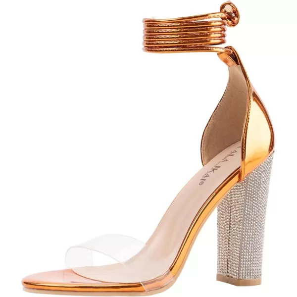 Women's High Heels Chunky Heels Sandals for Women Comfy Open Toe Strappy Rhinestone Heeled Sandals White Silver Gold Black Ankle Clear Heels for Party Wedding