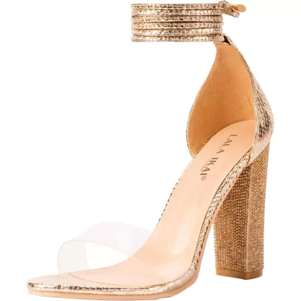 Women's High Heels Chunky Heels Sandals for Women Comfy Open Toe Strappy Rhinestone Heeled Sandals White Silver Gold Black Ankle Clear Heels for Party Wedding