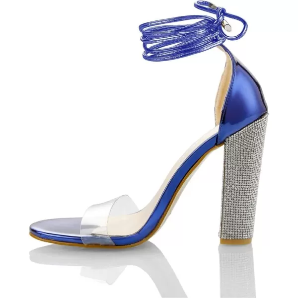 Women's High Heels Chunky Heels Sandals for Women Comfy Open Toe Strappy Rhinestone Heeled Sandals White Silver Gold Black Ankle Clear Heels for Party Wedding