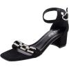 imageLALA IKAI Womens Block Heels Ankle Strappy Sandals Open Toe Pumps With Rhinestones Low Heels Dress Party Shoes