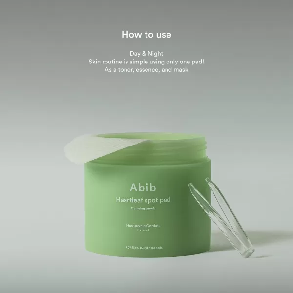 Abib Heartleaf Spot Pad Calming Touch 80 Pads I Toner Pads for Face Redness Relief Instant Calming Moisturizing Facial Toner Light Texture Easy to useUnscented