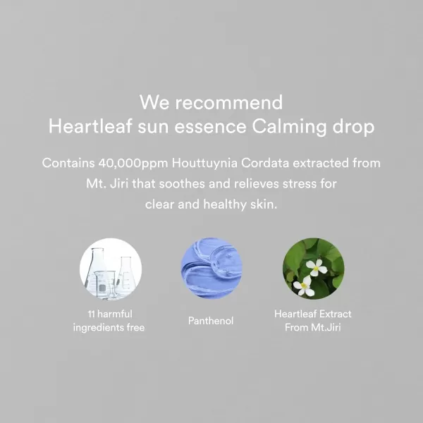 Abib Heartleaf Sun Essence Calming Drop 169 fl oz  50ml I 2 in 1 SPF Essence to Sun Care Calming Less Stress Soothing Heartleaf Essence Senstive Skin