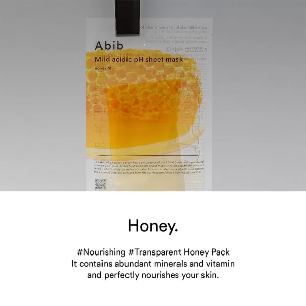 Abib Mild Acidic pH Sheet Mask Aqua Fit 10 Sheets I Intense Hydrating and Moisturizing Care for Dry and Dehydrated SkinHoney