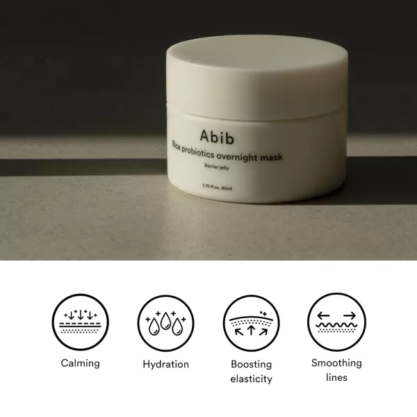 Abib Rice Probiotics Overnight Mask Barrier Jelly 271 fl oz I Intensive Hydrating Nourishing for Skin Barrier Bouncy Skin Texture Less Stress