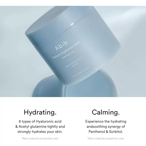 Abib Sedum Hyaluron Pad Hydrating Touch 75 Pads I Hyaluronic Acid Hydrating and Improving Skin Texture Mild Exfoliation