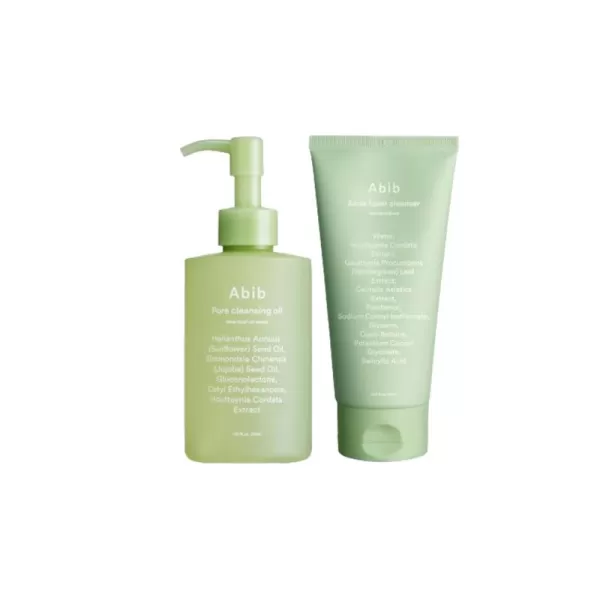 Abib Acne Foam Cleanser Heartleaf Foam 507 fl oz  150 ml  Pore Cleansing Oil Heartleaf OilWash 710 fl oz  210ml
