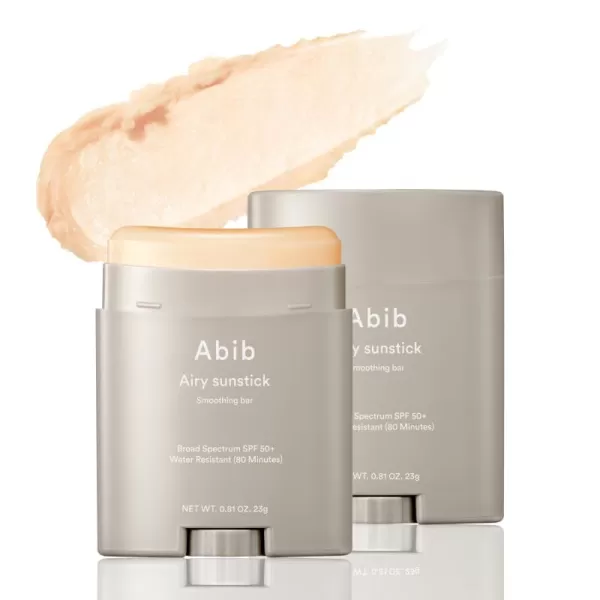 Abib Airy Sunstick Smoothing Bar SPF50  NonSticky Matte Finish Sun Protection for Face and Body Longlasting Korean Sun Stick1 Count Pack of 1